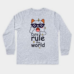 Cats rule the World Kids Long Sleeve T-Shirt